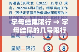 字母结尾限行 → 字母结尾的几号限行
