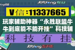 玩家辅助神器“永胜联盟牛牛到底能不能开挂”科技辅助神器手机版