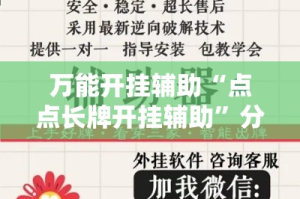 万能开挂辅助“点点长牌开挂辅助”分享用挂教程