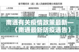 南通有关疫情政策最新—（南通最新防疫通告）