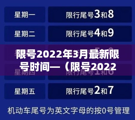 限号2022年3月最新限号时间—(限号2022年3月最新限号时间查询) 限号2022年3月最新限号时间—(限号2022年3月最新限号时间查询)