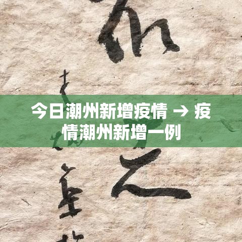 今日潮州新增疫情 → 疫情潮州新增一例 今日潮州新增疫情 → 疫情潮州新增一例
