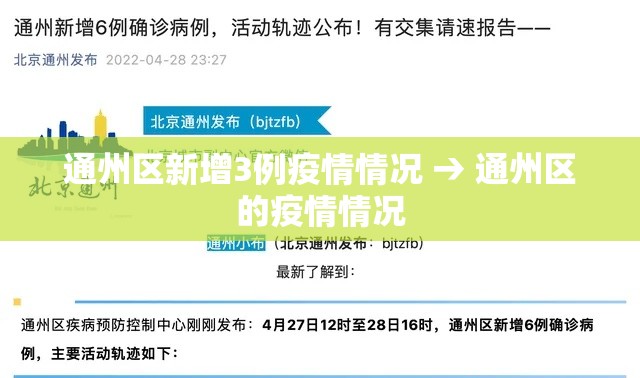 通州区新增3例疫情情况 → 通州区的疫情情况 通州区新增3例疫情情况 → 通州区的疫情情况