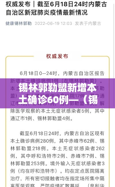 锡林郭勒盟新增本土确诊60例—(锡林郭勒盟疫情行动轨迹) 锡林郭勒盟新增本土确诊60例—(锡林郭勒盟疫情行动轨迹)