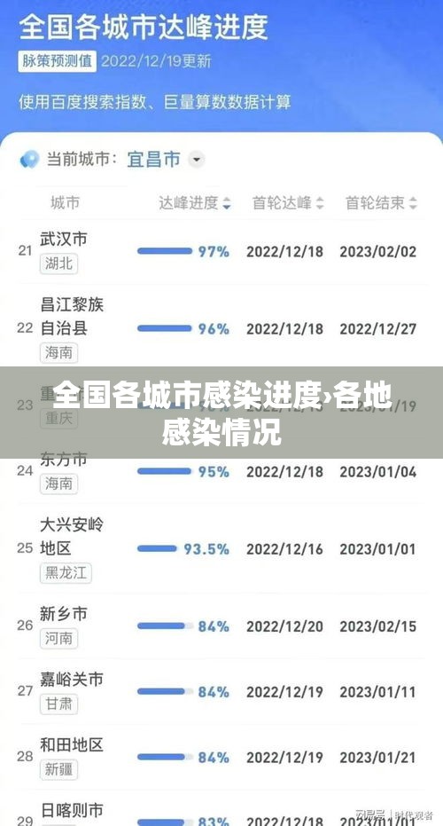全国各城市感染进度›各地感染情况 全国各城市感染进度›各地感染情况