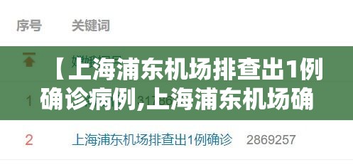 百事未出现确诊病例 → 未出现一例疑似病例