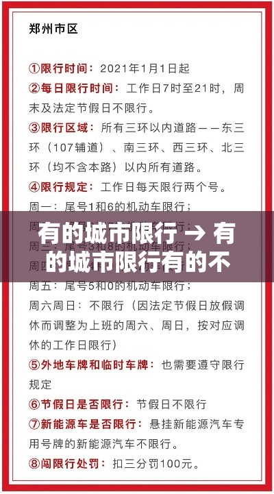 有的城市限行 → 有的城市限行有的不限 有的城市限行 → 有的城市限行有的不限
