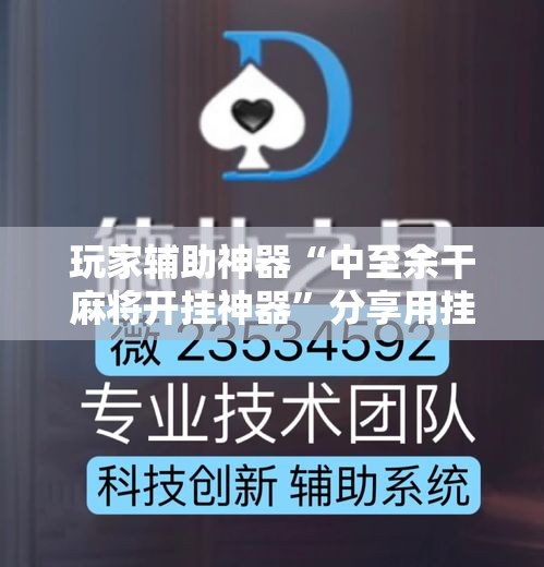 玩家辅助神器“中至余干麻将开挂神器”分享用挂教程