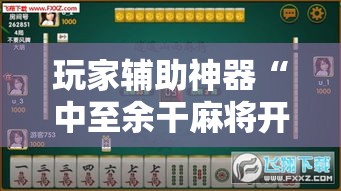 玩家辅助神器“中至余干麻将开挂神器	”分享用挂教程