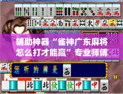 辅助神器“雀神广东麻将怎么打才能赢”专业师傅带你一起了解(确实有挂