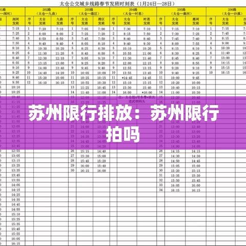 苏州限行排放:苏州限行拍吗 苏州限行排放:苏州限行拍吗
