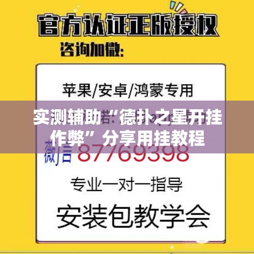 实测辅助“德扑之星开挂作弊”分享用挂教程
