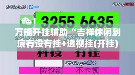 万能开挂辅助“吉祥休闲到底有没有挂+透视挂(开挂)2026必备”科技辅助神器手机版