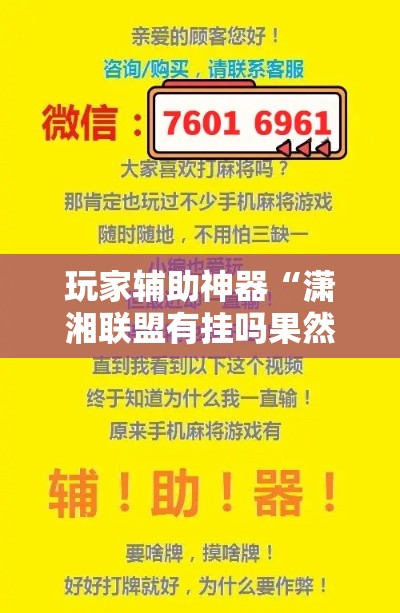 玩家辅助神器“潇湘联盟有挂吗果然有挂”科技辅助神器手机版
