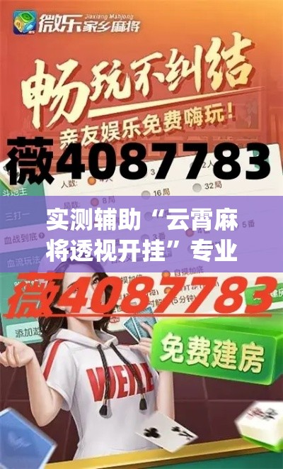 实测辅助“云霄麻将透视开挂	”专业师傅带你一起了解(确实有挂