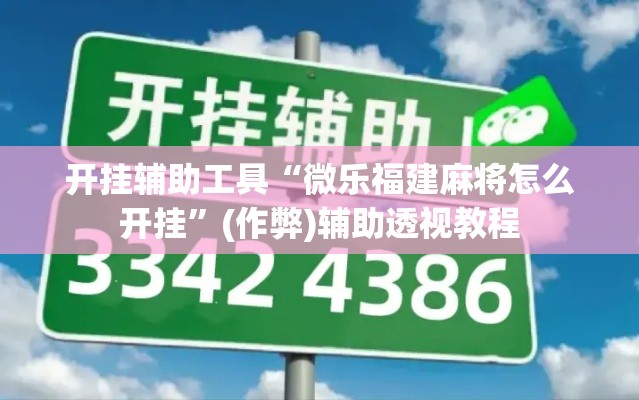 开挂辅助工具“微乐福建麻将怎么开挂”(作弊)辅助透视教程