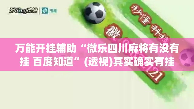 万能开挂辅助“微乐四川麻将有没有挂 百度知道”(透视)其实确实有挂