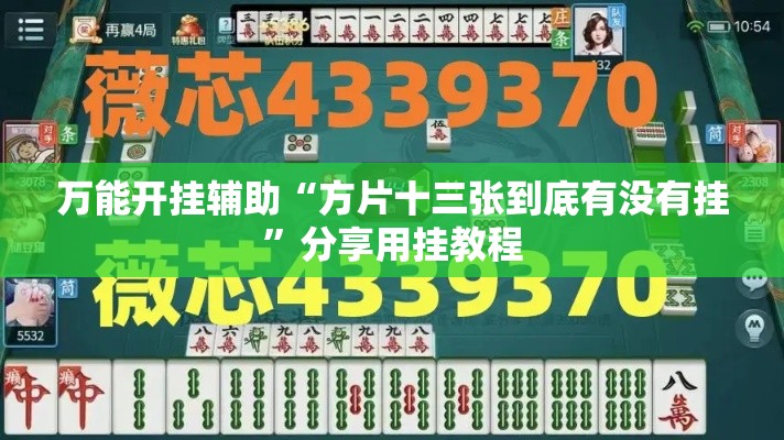 万能开挂辅助“方片十三张到底有没有挂	”分享用挂教程