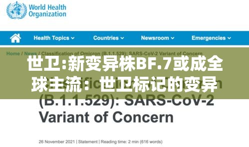 世卫:新变异株BF.7或成全球主流:世卫标记的变异毒株 世卫:新变异株BF.7或成全球主流:世卫标记的变异毒株
