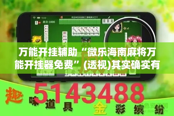 万能开挂辅助“微乐海南麻将万能开挂器免费”(透视)其实确实有挂