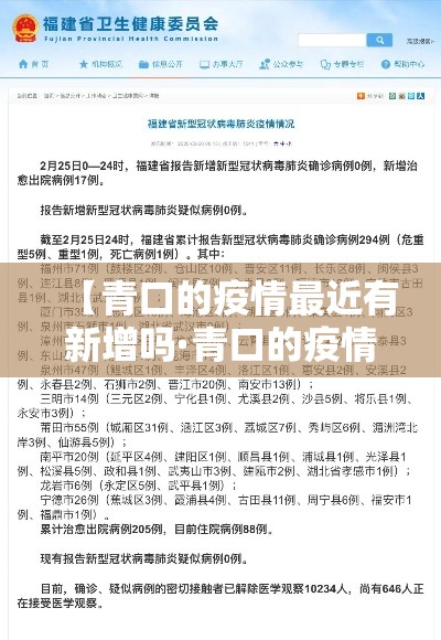 【青口的疫情最近有新增吗·青口的疫情最近有新增吗现在】 【青口的疫情最近有新增吗·青口的疫情最近有新增吗现在】