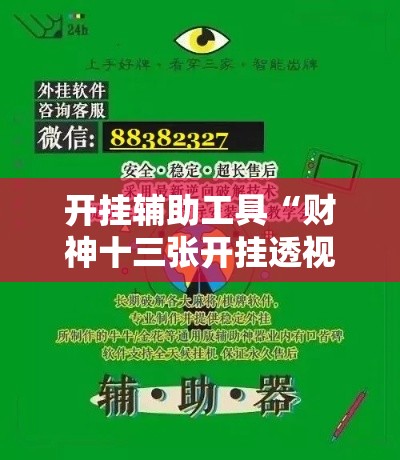 开挂辅助工具“财神十三张开挂透视软件	”科技辅助神器手机版