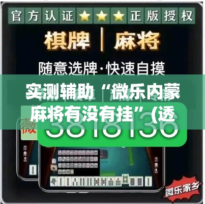 实测辅助“微乐内蒙麻将有没有挂”(透视)其实确实有挂