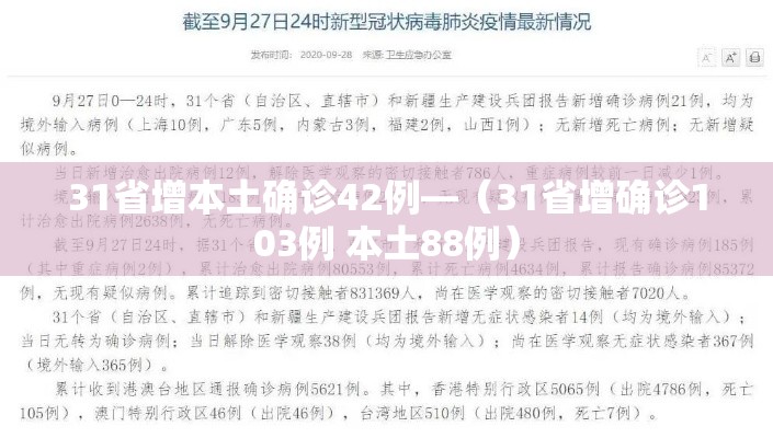 31省增本土确诊42例—(31省增确诊103例 本土88例) 31省增本土确诊42例—(31省增确诊103例 本土88例)